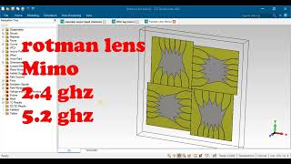 rotman lens antenna as power divider or power combiner in cst [upl. by Eicnarf]