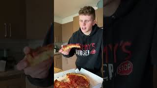 Lou Malnati’s Chicago Deep Dish Pizza Cheese Pull Test pizza challenge shorts [upl. by Ibloc]