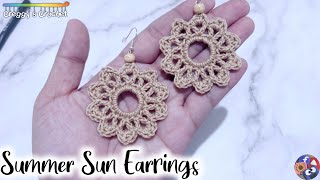 CROCHET “Summer Sun” Earrings  Tutorial [upl. by Erreit]