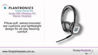 Plantronics Audio 995 Wireless PC Stereo Headset Video Overview [upl. by Hartzke741]