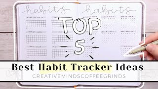 TOP 5 BEST HABIT TRACKER IDEAS FOR BULLET JOURNAL [upl. by Ajile198]