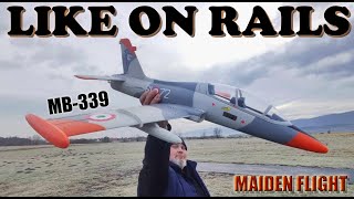 AMEWI XANE MB339 50mm 11 blade EDF RC JET plane 3S PNP MAIDEN FLIGHT [upl. by Alma987]