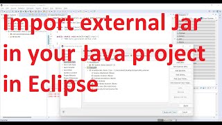 How to import external Jar in your Java project in Eclipse 201912 4140 [upl. by Anesor]