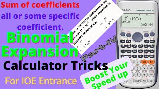 Sum of coefficient in the binomial expansion  Calculator Tricks  binomial expansion part  IV [upl. by Tamar]