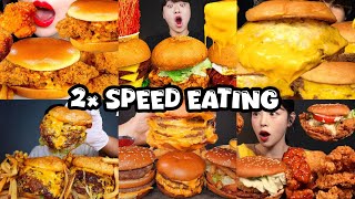 2× SPEED EATING SOUND  🍟🍔 BURGER MUKBANG COMPILATION  ASMR MUKBANG  SPEED MUKBANG [upl. by Walls340]