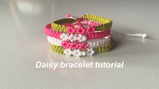 How to make daisy bracelet  yarnivora [upl. by Kcajyllib460]