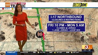 Construction to cause several Phoenixarea freeway closures this weekend [upl. by Notlef]