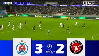 Slovan Bratislava vs Midtjylland 32  UEFA Champions League Playoffs 202425  Match Highlights [upl. by Ahsenek]