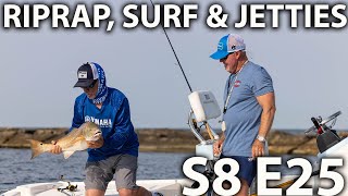 Fishing From the Surf RipRaps and Jetties in Texas [upl. by Aneras]