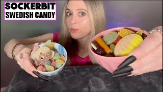 ASMR Swedish Gummy Candy  SOCKERBIT Taste Test  Whispered Mukbang [upl. by Latvina804]