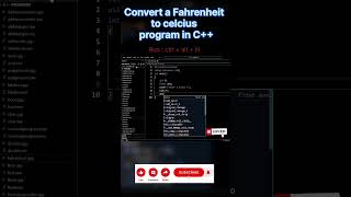 program of convert fahrenheit celsius in C shorts youtube ytshorts trending youtubeshorts [upl. by Tirza]