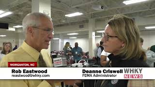 FEMA Administrator Visits Morganton Speaks With WHKY News [upl. by Caundra727]