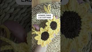 Sujetadores de Girasoles a crochet para las cortinas crochet crochetlovers hechoamano diy [upl. by Frodine]