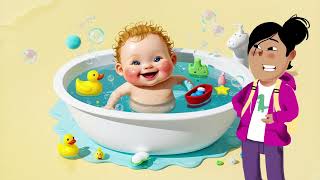 Baby Bath Song  Fun Bath Time Nursery Rhyme for Kids  Splish Splash with Bubbles [upl. by Atiroc]