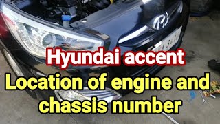 Hyundai accent  engine and chassis number location [upl. by Amada453]