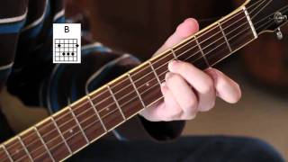 How to play the quotB chordquot  Easy Beginner Guitar Lessons w demonstration [upl. by Anivad]