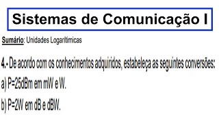 Como converter dBm em mW e W e de W em e dBW [upl. by Ahseken]