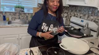 Making Pepper Steak in Le Creuset Braiser [upl. by Anilatak]