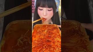 Enoki mushroom🍄 mukbang enokimushroom spicy mushroom food eatingsounds asmr cr kwaii app [upl. by Manfred]