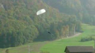 Hang gliding rescue parachute opening [upl. by Freeland]