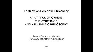 Hellenistic Philosophy 231 Aristippus of Cyrene and the Cyrenaics [upl. by Otrebide]