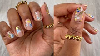 Encapsulated Flowers Nail Design but EASIER amp SLEEKER  Gel Polish Nail Art [upl. by Yawnoc]