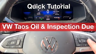 2022  2024 Volkswagen Taos Oil Service and inspection due message reset  maintenance menu 2023 [upl. by Yentruoc]