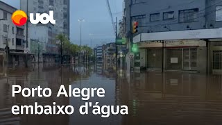 Porto Alegre fica embaixo dágua após chuvas Guaíba passa de 5 metros [upl. by Learsiy]