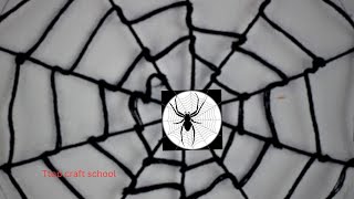 spider web with yarn  spider web making with thread  spider net making video [upl. by Dierdre]