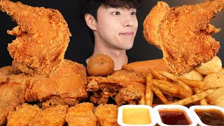 바삭한 통다리치킨 먹방 핫도그 감자튀김 치즈볼까지 FRIED CHICKEN MUKBANG ASMR EATING SOUNDS [upl. by Edwina398]