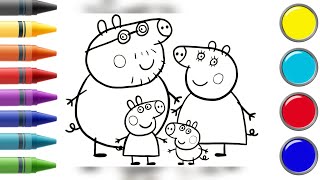 How to draw peppa pig🐷❤️ drawing step by step drawing tutorial  peppa pig family drawing [upl. by Eimile]