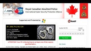 How to Remove Royal Canadian Mounted Police Ukash ICSPA virus [upl. by Hyacintha]