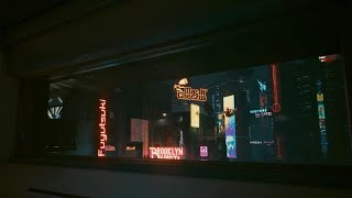 Night City Ambience from V’s window  Cyberpunk 2077 [upl. by Anesor650]