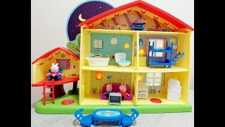 Unboxing Peppa Pig playhouse  Peppas play time to Bedtime House [upl. by Pancho]