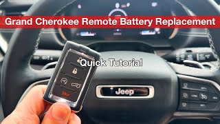 2022  2024 Jeep Grand Cherokee Remote key fob battery replacement [upl. by Harifaz]