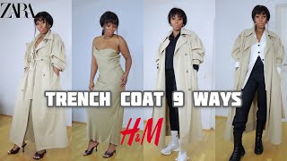 STYLING HampM TRENCH COAT  9 DIFFERENT OUTFITS STYLED WITH ZARA amp HampM I Sophia Ebrahim [upl. by Nynahs]