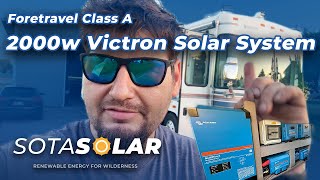 Foretravel Class A Victron Solar System Install 2000w Solar 1200ah Battery [upl. by Akima]