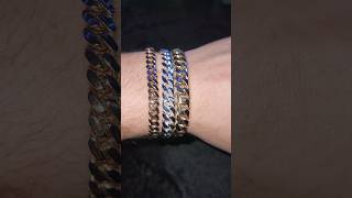 Miami Cuban Link Bracelet Size Comparison 7mm vs 85mm vs 10mm shorts sizecomparison jewelry [upl. by Rovit]