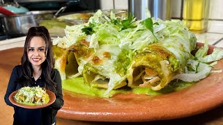 LAS MEJORES ENCHILADAS VERDES DE POLLO CON CHILE POBLANO [upl. by Acessej]