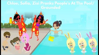 Chloe Sofia And Zizi Pranks Peoples At The PoolGrounded [upl. by Ennyleuqcaj]