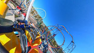 Wonder Woman  Six Flags Discovery Kingdom  Onride  4K  Wide Angle [upl. by Harneen]