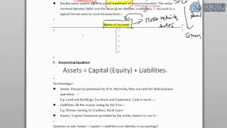 HKDSE BAFS Accounting1c Lesson 1 Part 2  Double Entry System [upl. by Einamrej954]