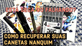 COMO RECUPERAR CANETAS NANQUIM UniPin Steadtler e Sakura [upl. by Barrie]