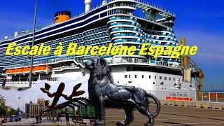 Croisière suite  Escale à Barcelone Espagne voyage [upl. by Tnarud]