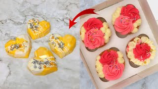 Turning Cupcakes to Cakes Truffles  Easy Geometric Cake Heart Tutorial [upl. by Leonardo]