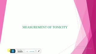 ISOTONIC SOLUTION amp ISOTONICITY MEASUREMENT LECTURE NO 2 [upl. by Balough]