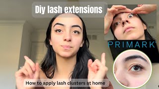 DIY Lash Extensions At Home  PRIMARK Individual Lash Extensions Tutorial  best glue to use… [upl. by Cosette]