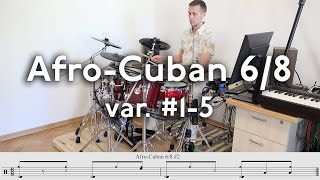 AfroCuban 68 Rhythms on Drumset 1–5 Bembe Nanigo [upl. by Ninazan643]