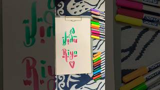 ❤️creativity❤️creativehearts007 calligraphy nameart shorts ytshorts brushlettering [upl. by Aidas]