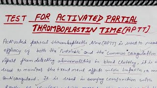 Activated Partial Thromboplastin Time APTT [upl. by Ronnie]